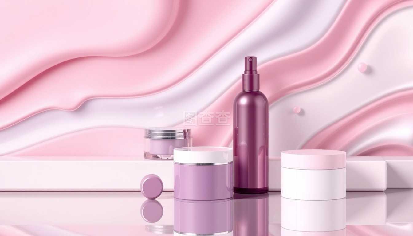 化妝品產品模板設計 3D寫實矢量圖示（EPS10格式）在廣告與雜志背景中的應用